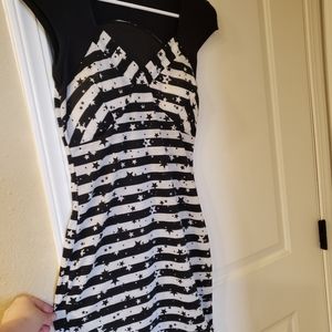 Star black & white mini dress/shirt